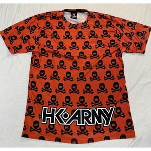 HK Army Skull Paintball Jersey Orange Black Large Speedball Airsoft